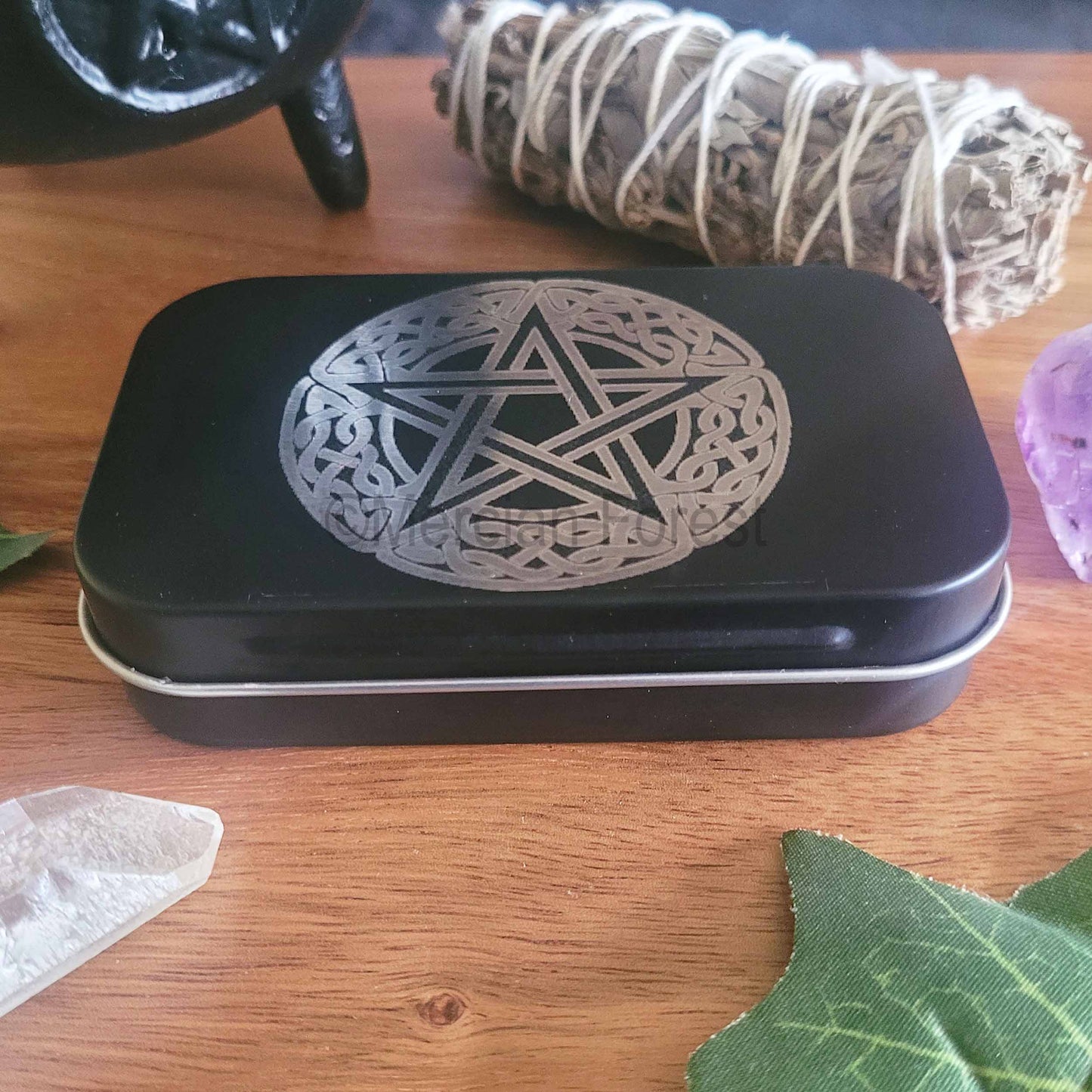 Pentacle Altar Tin, Pentagram Altar Tin, Mini Travel Altar Tin, Offering Box, Witchcraft box