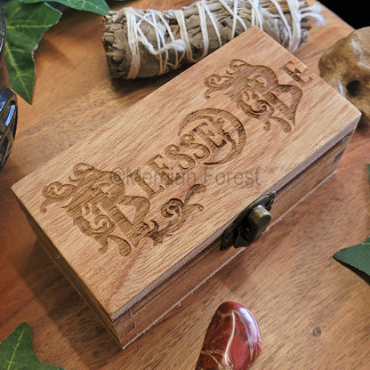 Blessed Be Wooden Box 11.5 x 5.5 x 4.5 cm