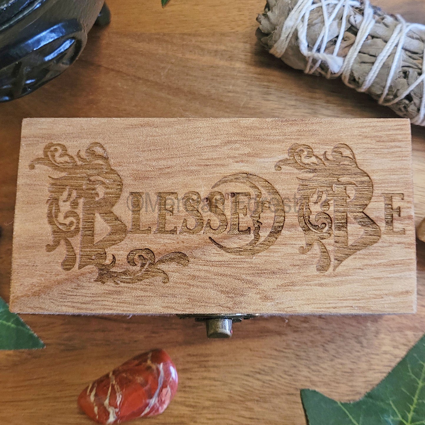 Blessed Be Wooden Box 11.5 x 5.5 x 4.5 cm