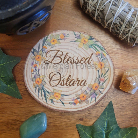 Blessed Ostara with Daffodils Altar Tile