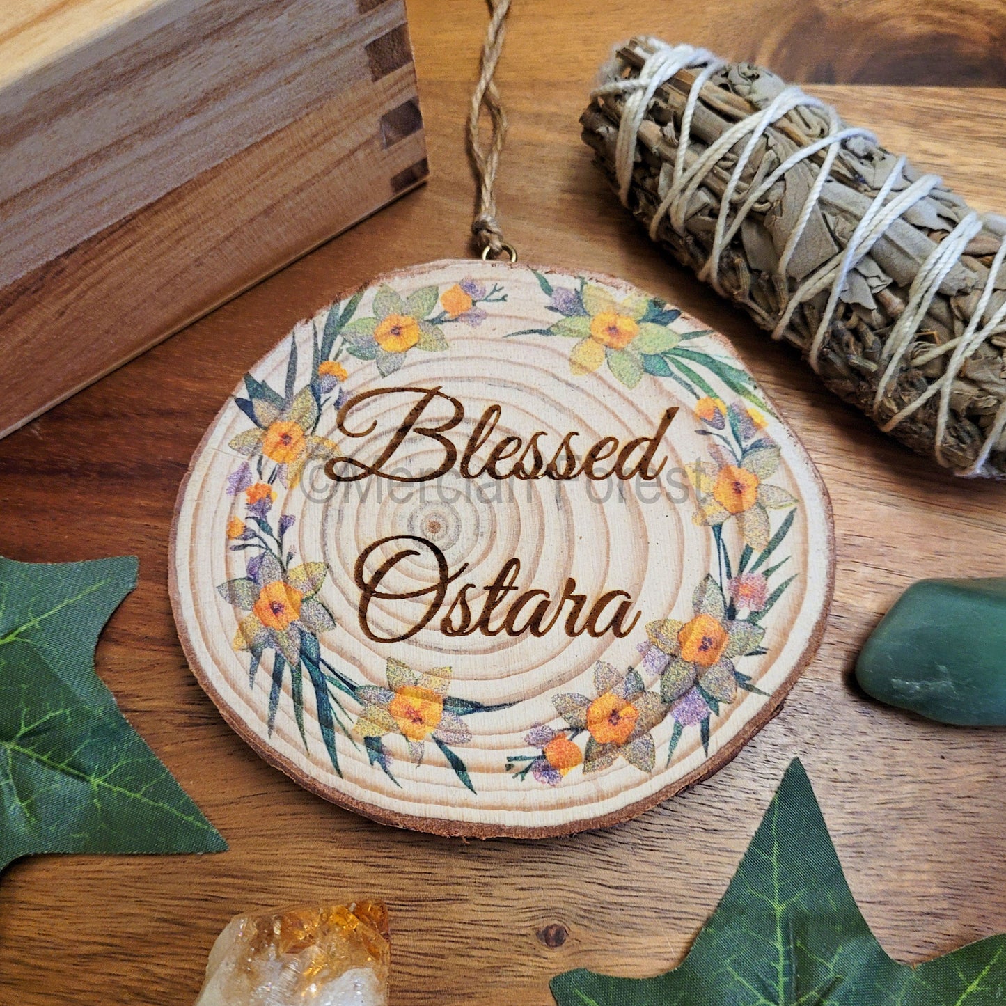 Blessed Ostara with Daffodils Wall Hanging