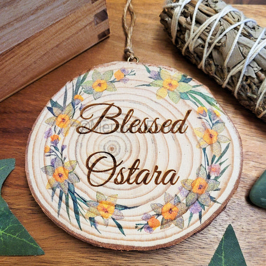 Blessed Ostara with Daffodils Wall Hanging