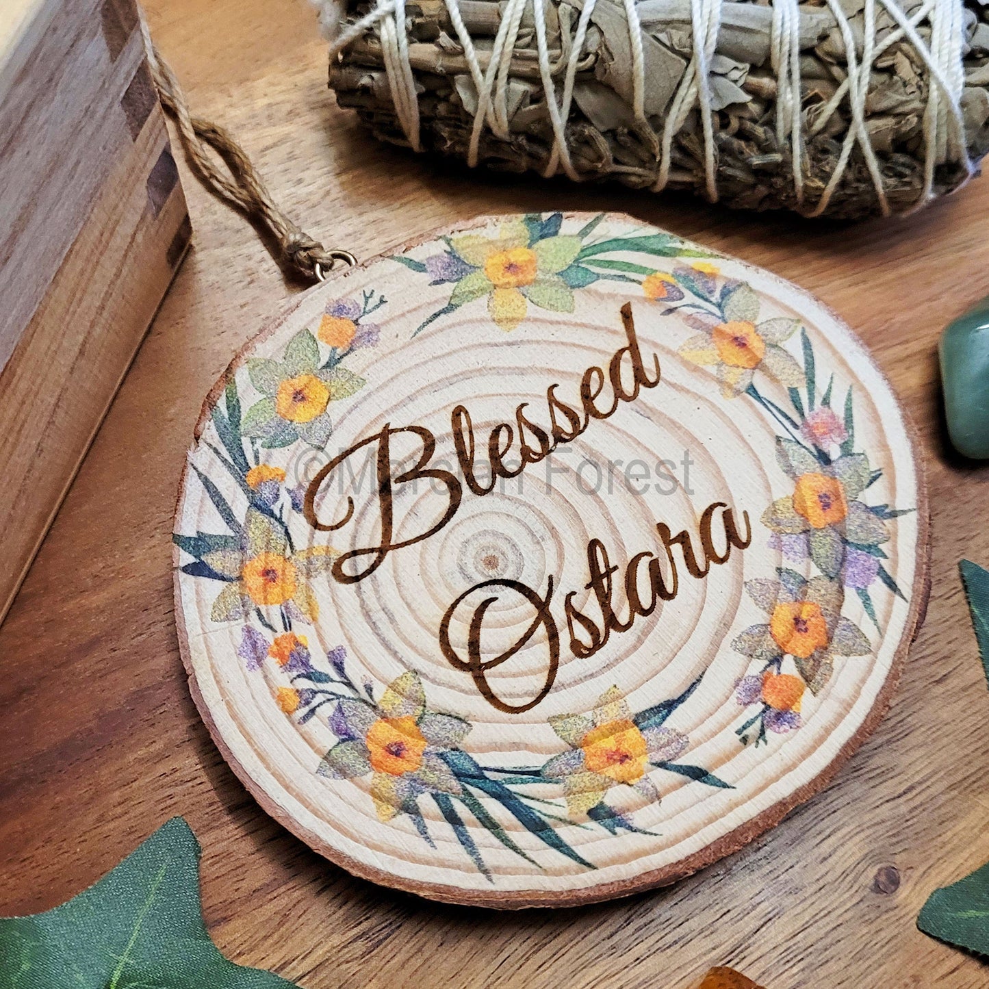 Blessed Ostara with Daffodils Wall Hanging