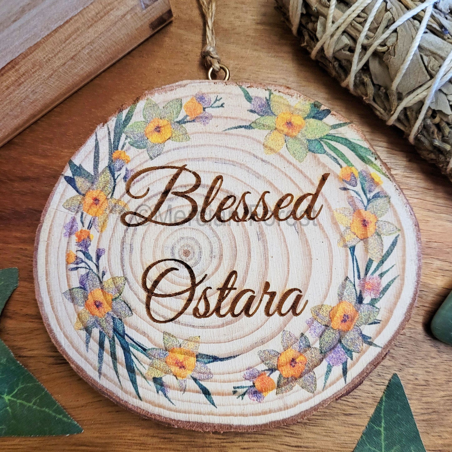 Blessed Ostara with Daffodils Wall Hanging