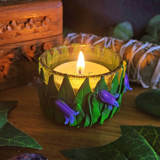 Beltane Altar Candle Bluebell Tealight Holder