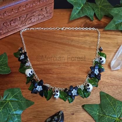 Bone Garden Charm Necklace in White