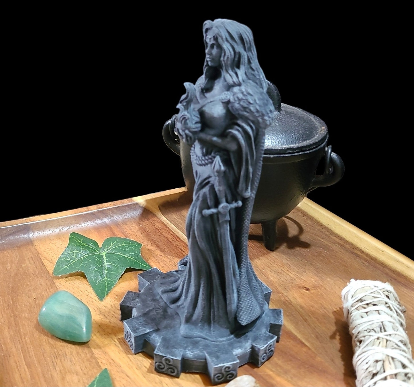 Brigid Goddess Statue Figurine in Stone Effect