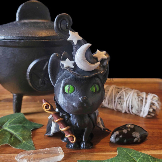Abracatdabra Magickal Cat Witch Wizard Decoration for Halloween Samhain Decoration