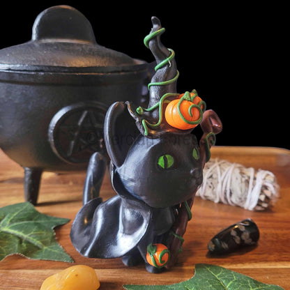 Meowloween Magickal Cat Witch Wizard Decoration for Halloween Samhain Decoration (Copy)