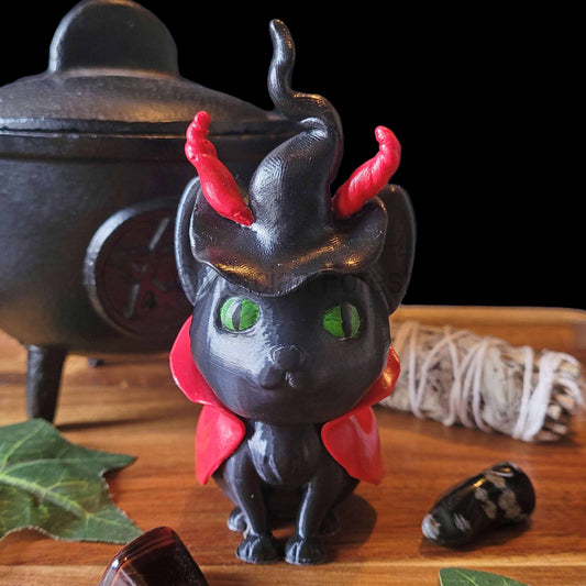 Lillipurr Magickal Cat Witch Wizard Decoration for Halloween Samhain Decoration