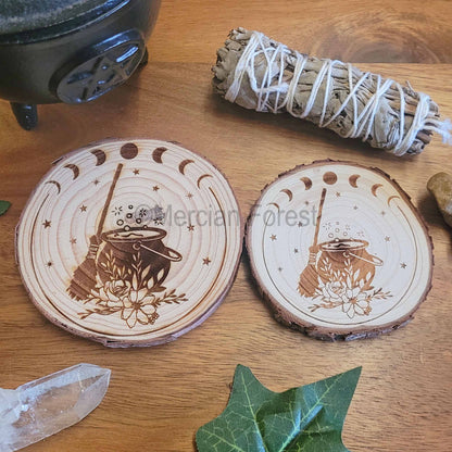 Cauldron with Moon Phases Altar Tile