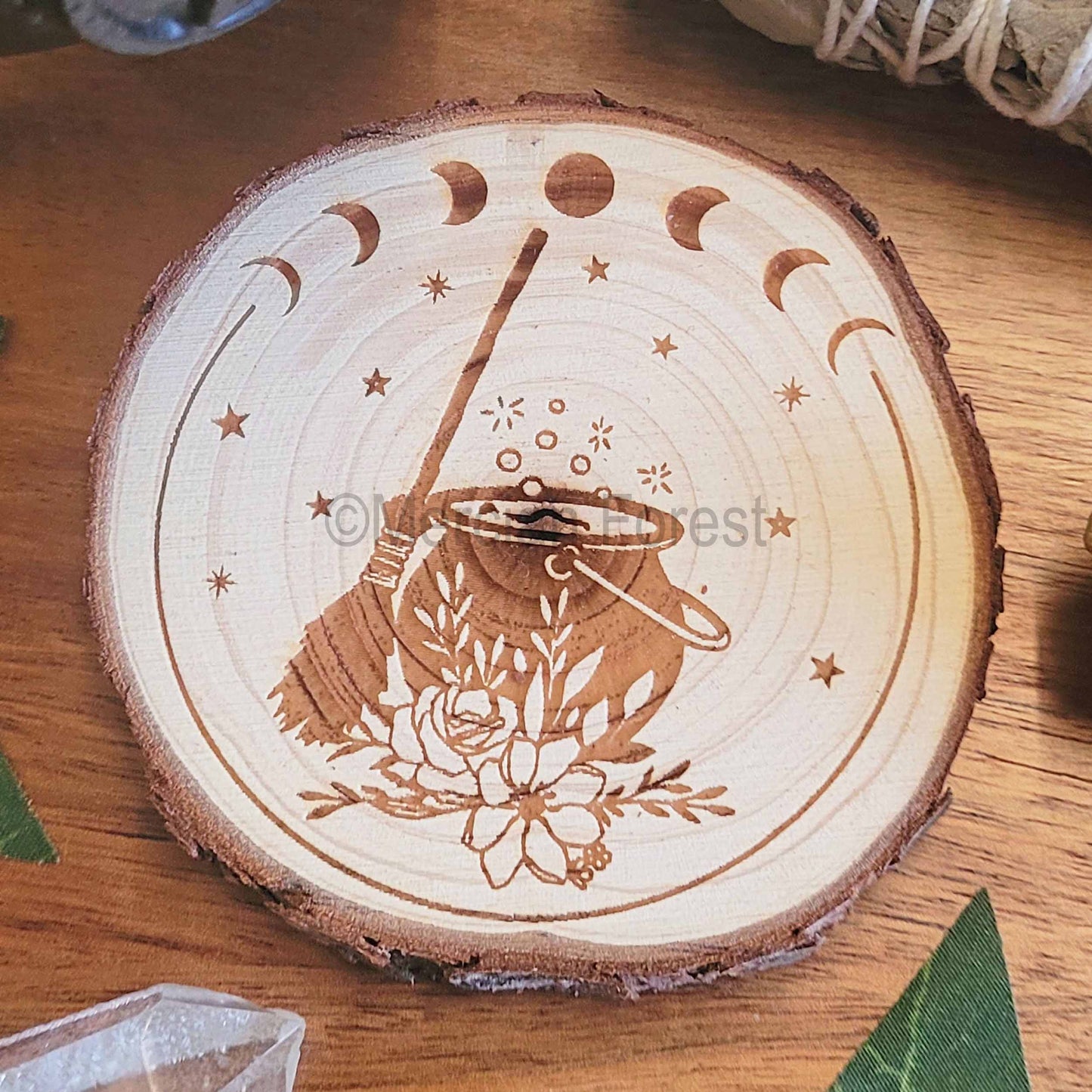 Cauldron with Moon Phases Altar Tile