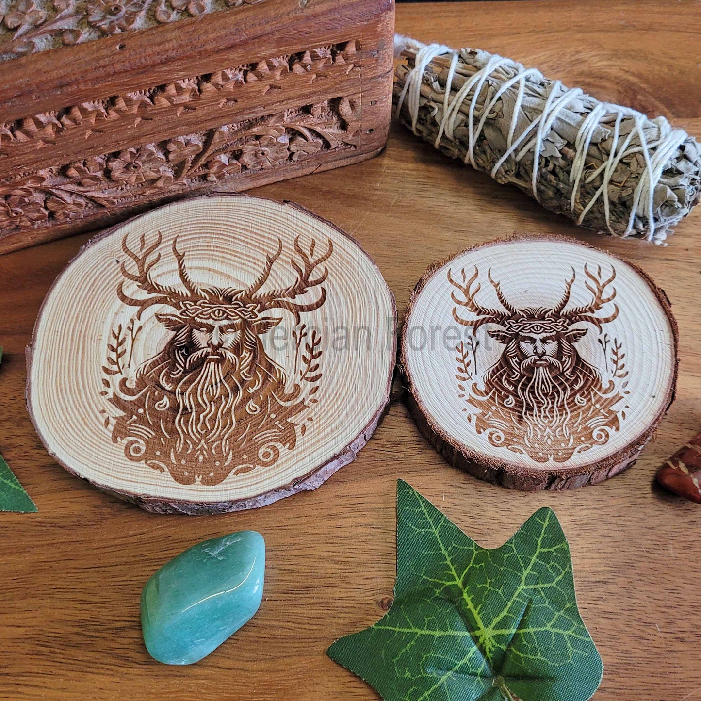 Cernunnos Herne Wooden Altar Tile