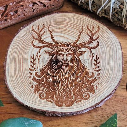 Cernunnos Herne Wooden Altar Tile