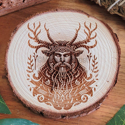 Cernunnos Herne Wooden Altar Tile