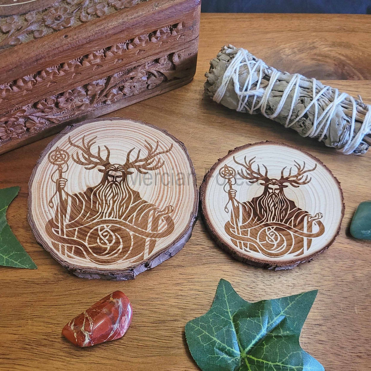 Cernunnos Herne Wooden Altar Tile