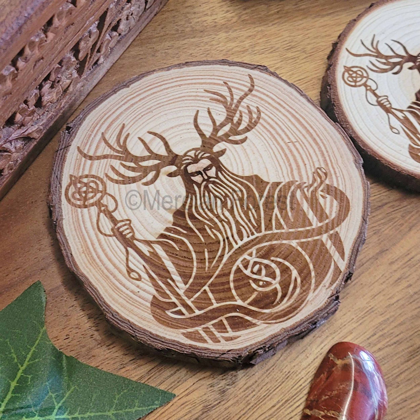 Cernunnos Herne Wooden Altar Tile