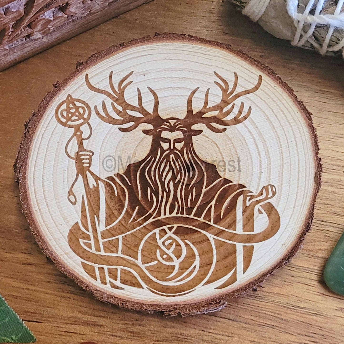 Cernunnos Herne Wooden Altar Tile