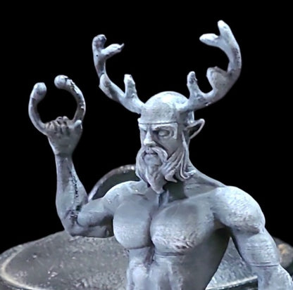 Cernunnos Horned God Statue Figurine in Stone Effect