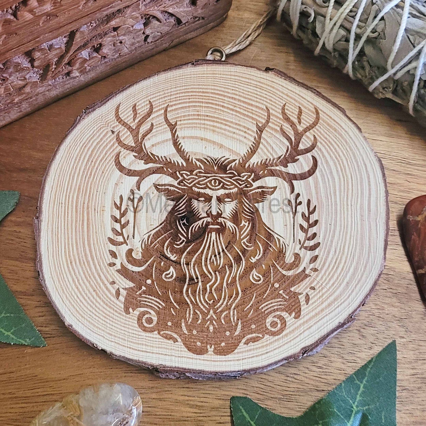 Cernunnos Herne Wooden Wall Hanging