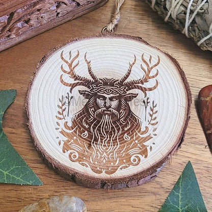 Cernunnos Herne Wooden Wall Hanging