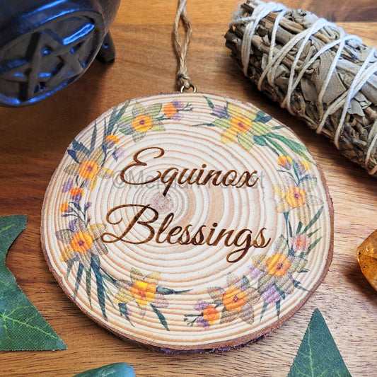 Spring Equinox Blessings with Daffodils Wall Hanging