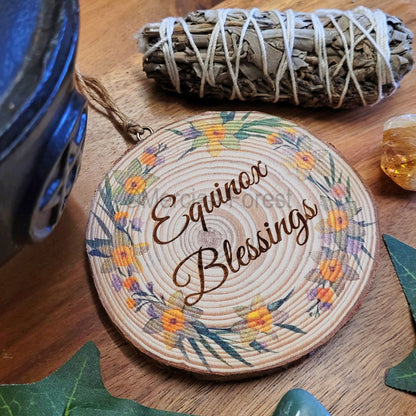 Spring Equinox Blessings with Daffodils Wall Hanging