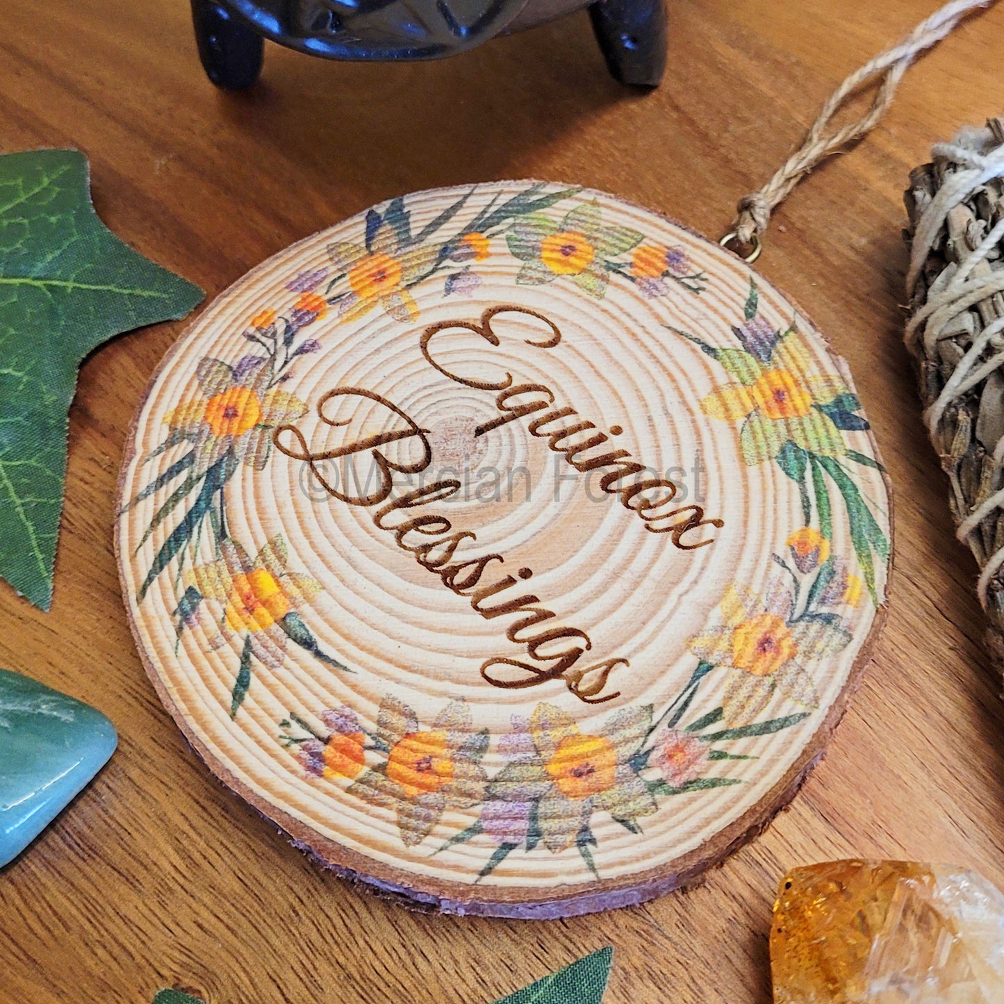 Spring Equinox Blessings with Daffodils Wall Hanging