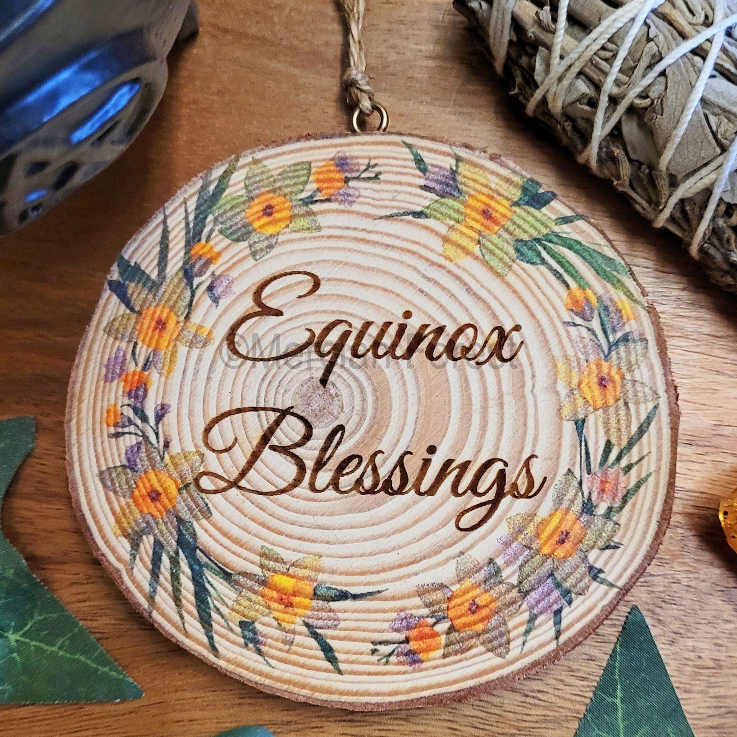 Spring Equinox Blessings with Daffodils Wall Hanging