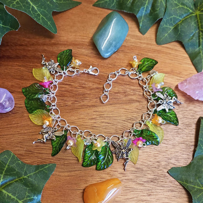 Flower Fairy Charm Bracelet, Fairy Charm Bracelet, Fairy Bracelet