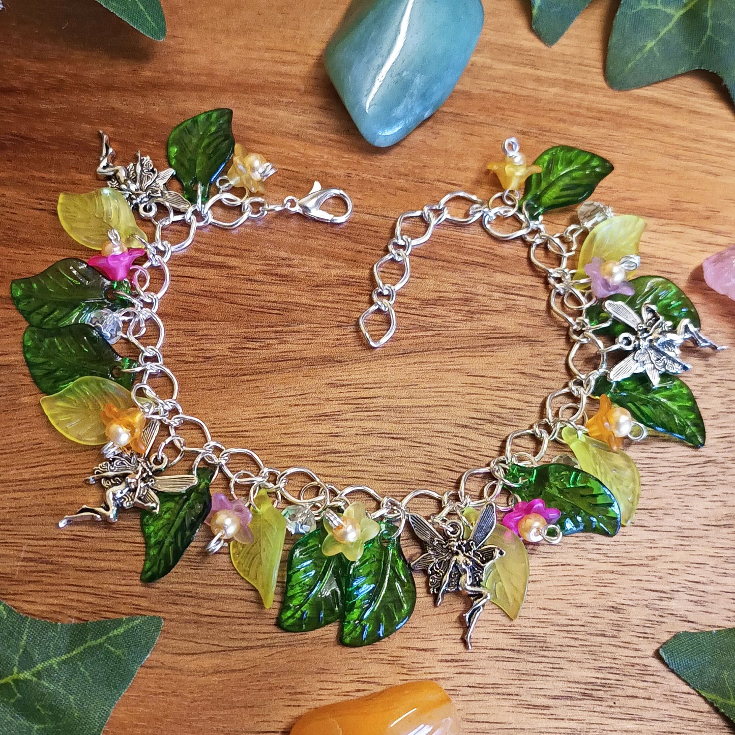 Flower Fairy Charm Bracelet, Fairy Charm Bracelet, Fairy Bracelet