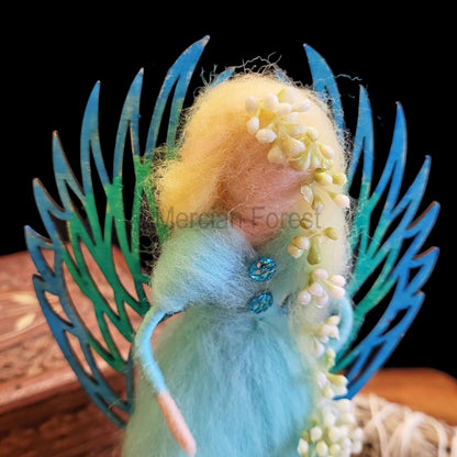 Blue Needle Felted Fairy