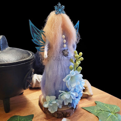 Blue Needle Felted Fairy