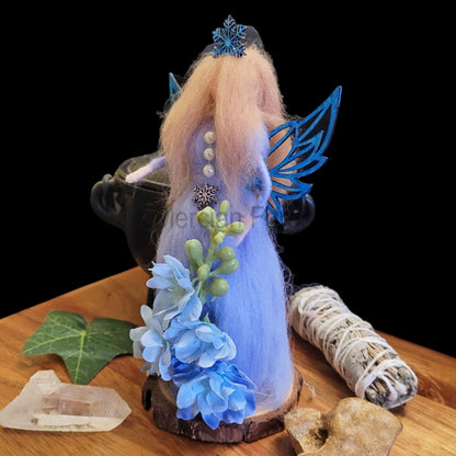 Blue Needle Felted Fairy