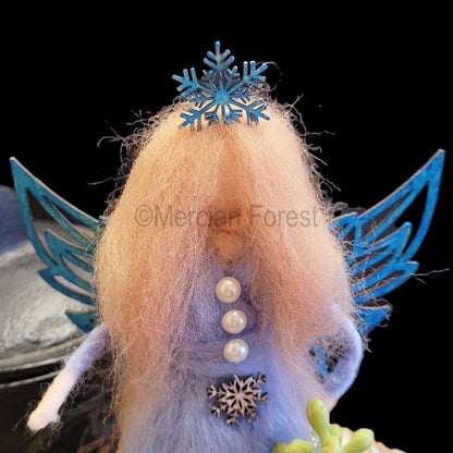 Blue Needle Felted Fairy