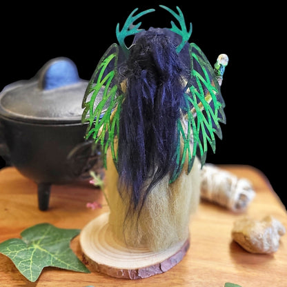 Green Needle Felted Fairy