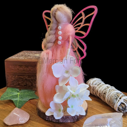 Pink Needle Felted Fairy