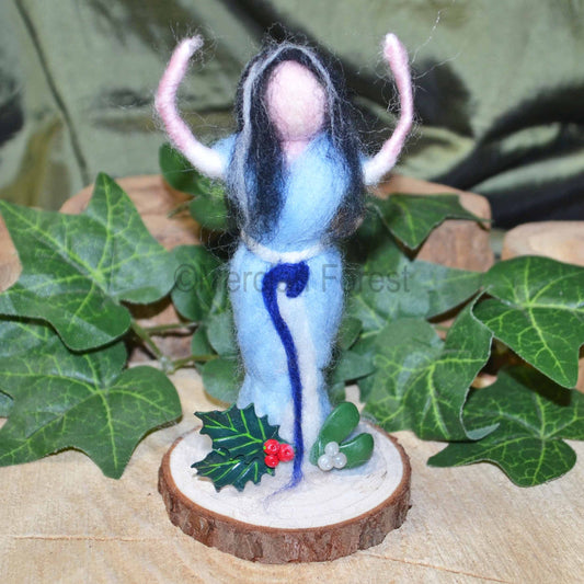 Needle Felted Winter Goddess Altar Decoration