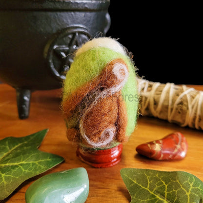 Ostara Needle Felted Woollen Egg Decoration, Moon gazing Hare, Handmade, Spring Equinox