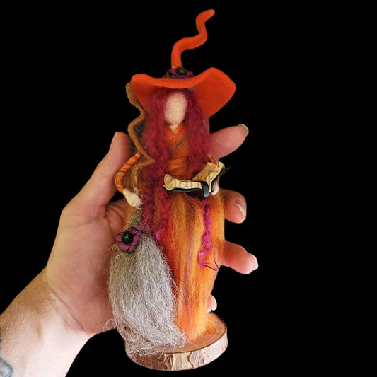 Ember Needle Felted Witch Decoration