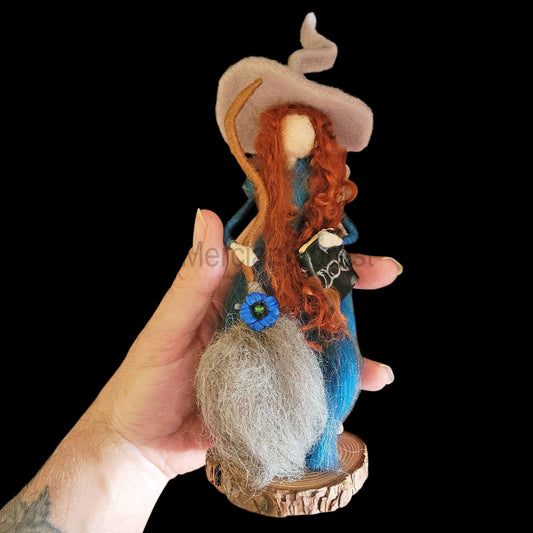 Ocean Rose Needle Felted Witch Decoration Ready Made