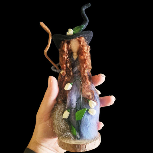 Snow the Needle Felted Witch Decoration