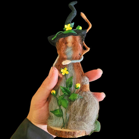 Sage the Needle Felted Witch Decoration Ready Made