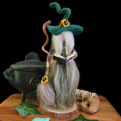 Aspen Needle Felted Witch Decoration Ready Made