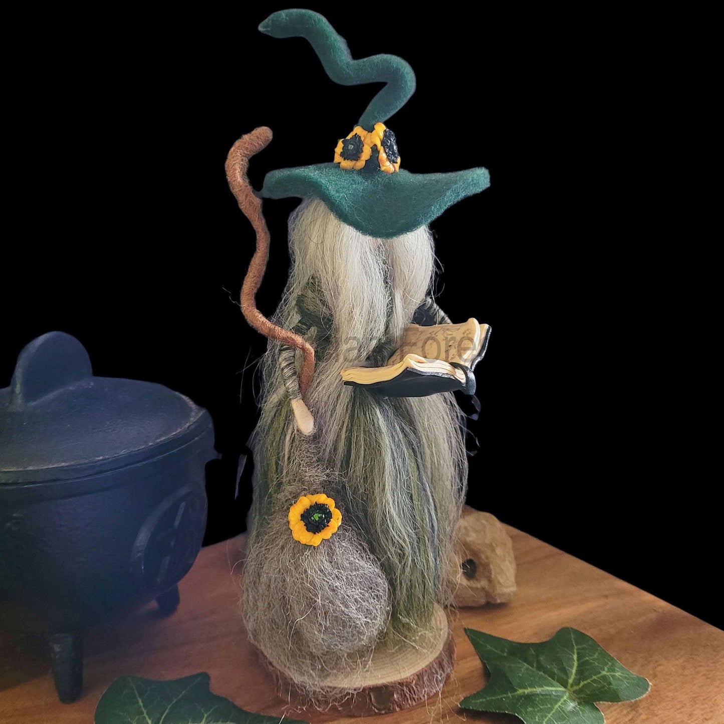 Aspen Needle Felted Witch Decoration Ready Made