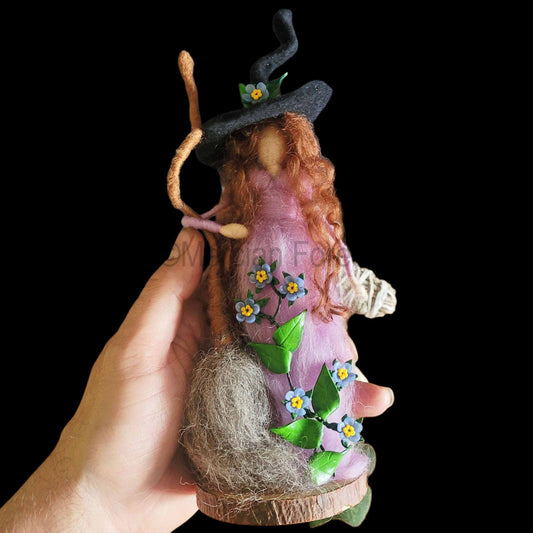 Mauve the Needle Felted Witch Decoration