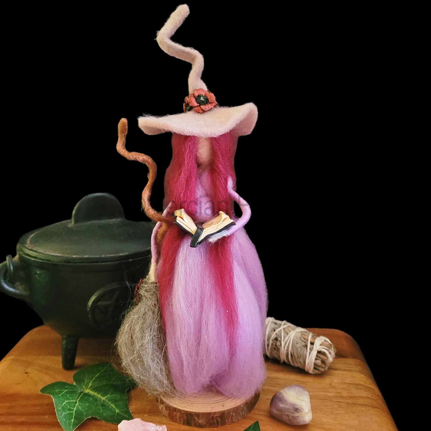 Syringa Needle Felted Witch Decoration