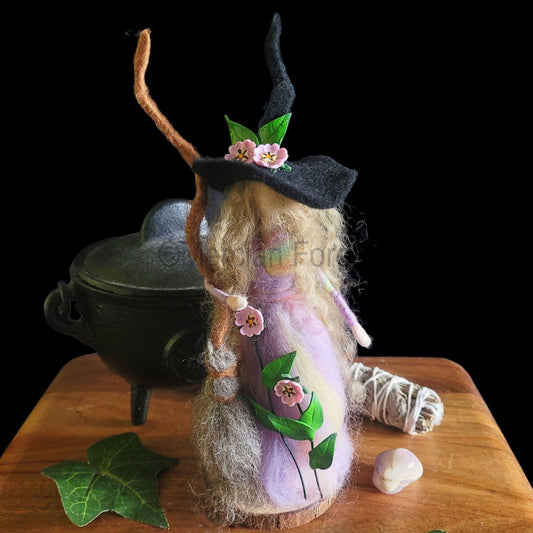 Primrose the Needle Felted Witch Decoration