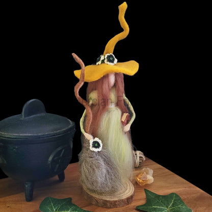 Celadon Needle Felted Witch Decoration Ready Made