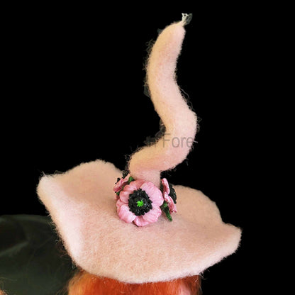 Peaches Needle Felted Witch Decoration Ready Made